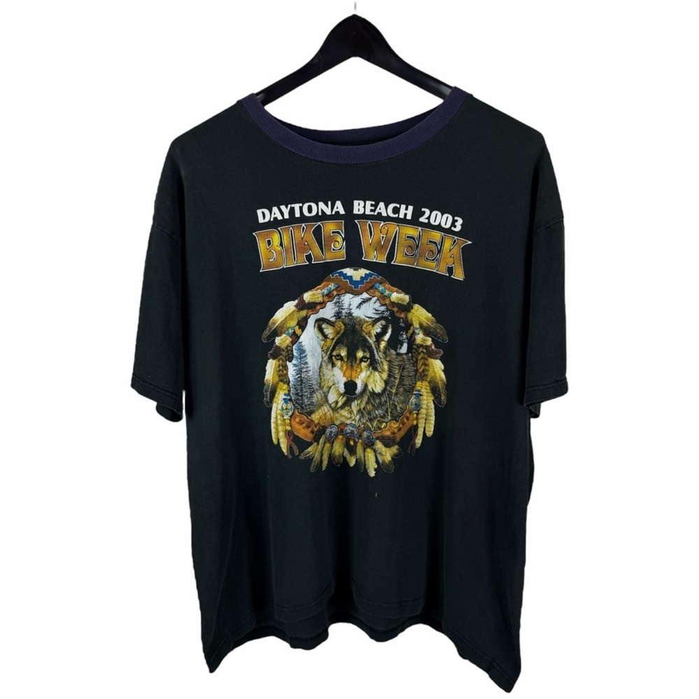 Vintage 2003 Daytona Bike Week Faded Double Sided Motorcycle Shirt Size L
